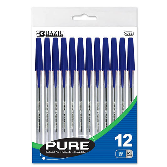 Pure Red Stick Pen - Pack of 12: Blue