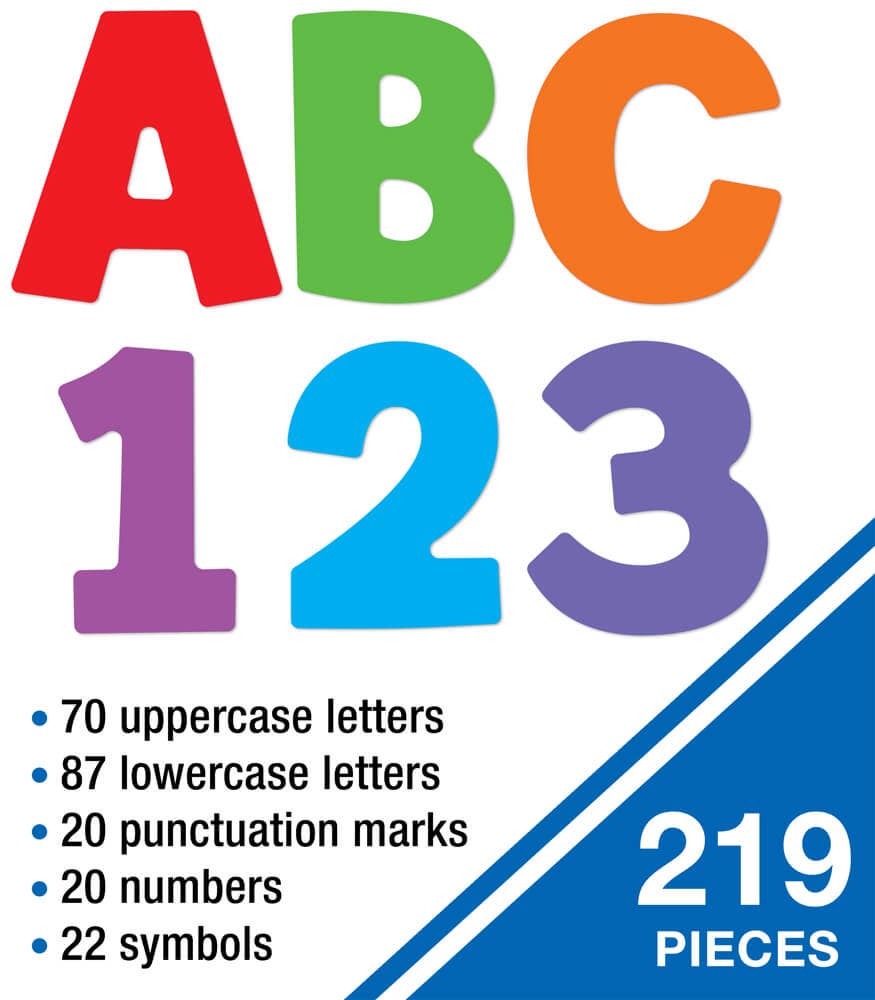 Color Splash Combo Pack Bulletin Board Letters: 219 Pieces