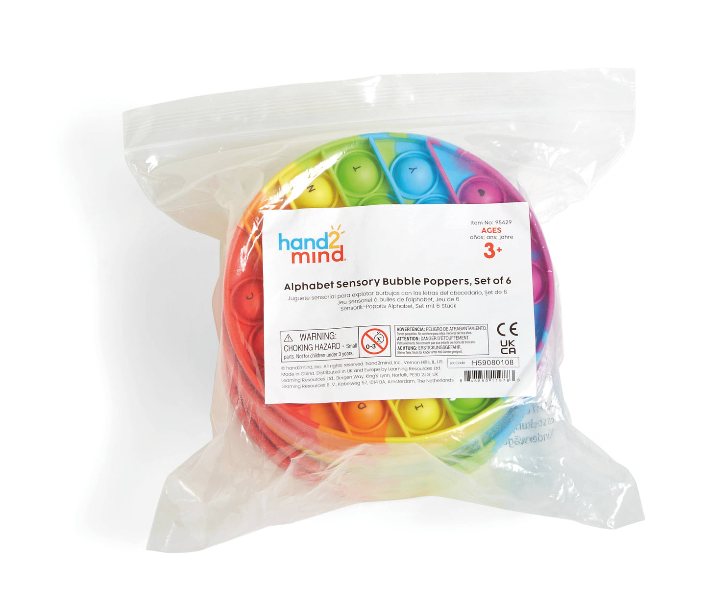 Alphabet Sensory Bubble Poppers, Set of 6
