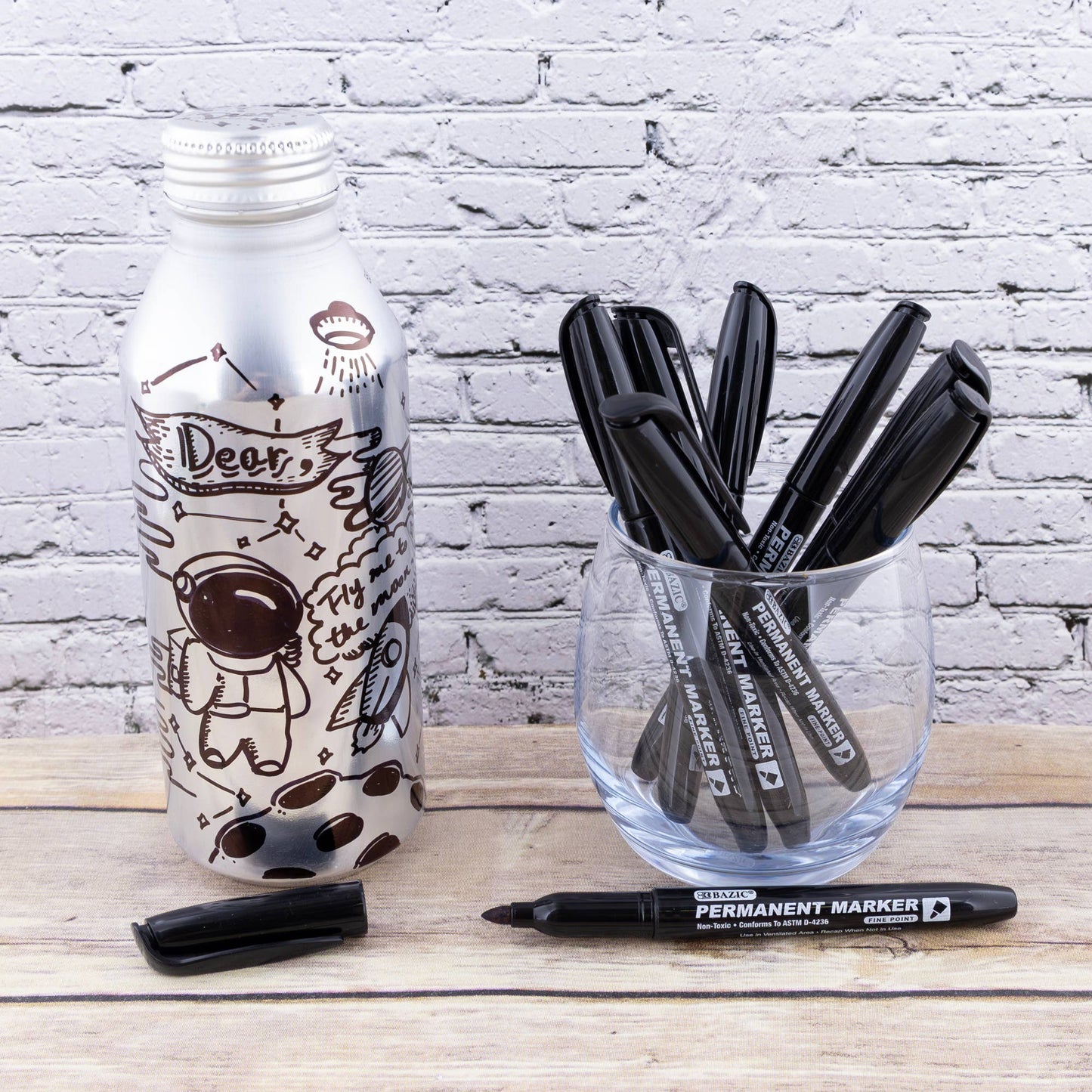 Fine Tip Black Permanent Markers (8/Pack): 24