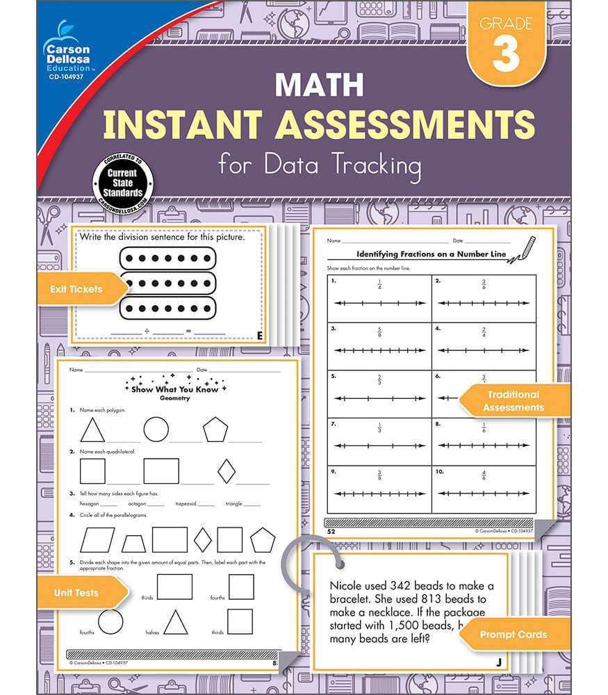 Math Instant Assessments for Data Tracking Resource Book Grade 3