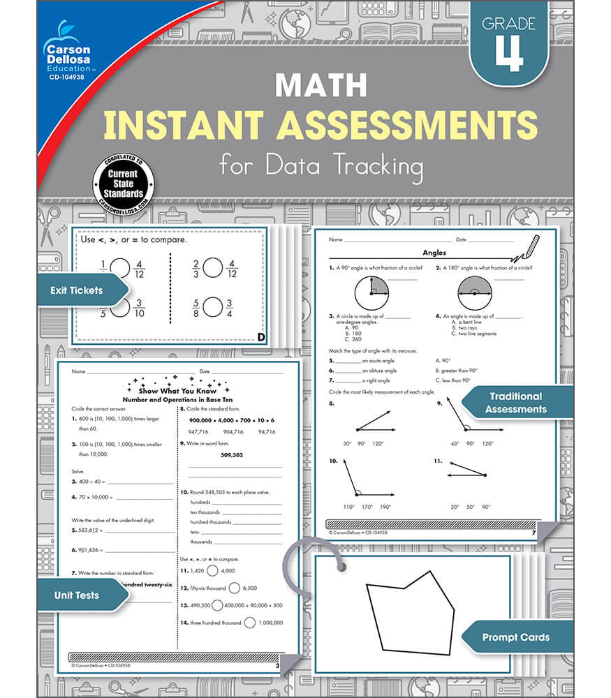 Math Instant Assessments for Data Tracking Resource Book Grade 4