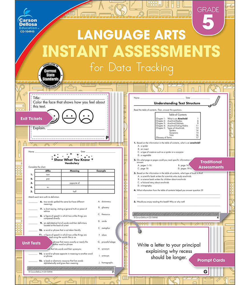 Language Arts Instant Assessments for Data Tracking Resource Book