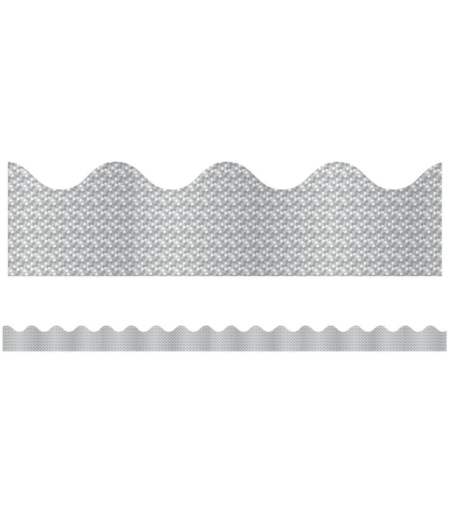 Silver Sparkle Scalloped Bulletin Board Borders