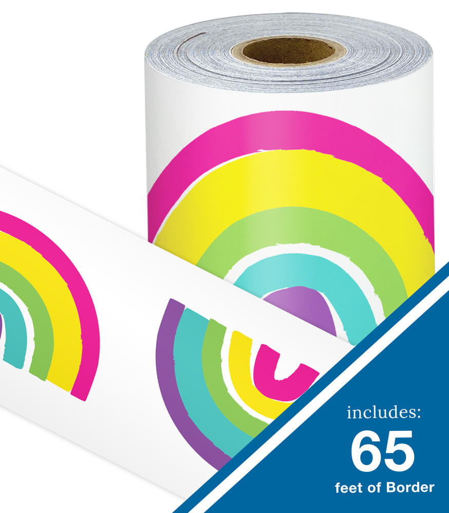 65' Rainbows Rolled Straight Bulletin Board Borders