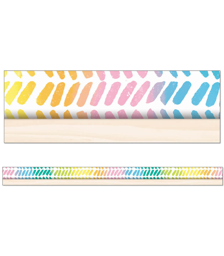 Watercolor Chevron Straight Bulletin Board Borders