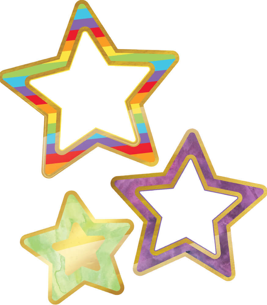 Rainbow and Foil Stars Cutouts
