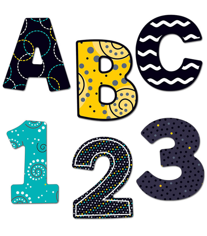 3in Black, White & Bold Bulletin Board Letters 3in