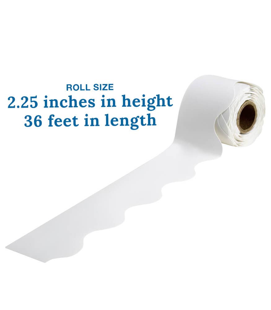 White Scalloped Bulletin Board Borders
