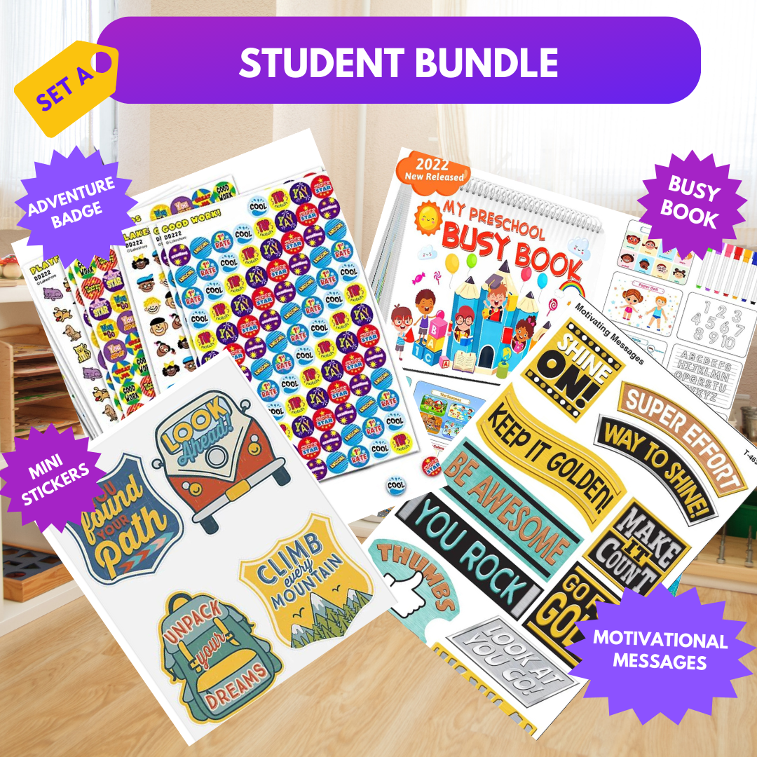 Student Bundle (Busy Book, Adventure Badge, Trail Stickers, Motivational Messages) | Back to School