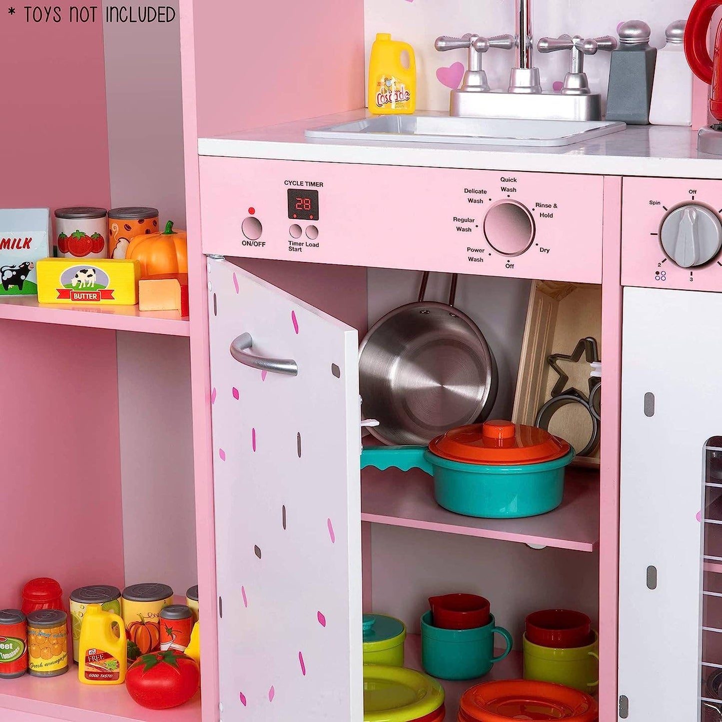 Kids Kitchen Set, Pretend Wooden Kitchen Playset: Colorful