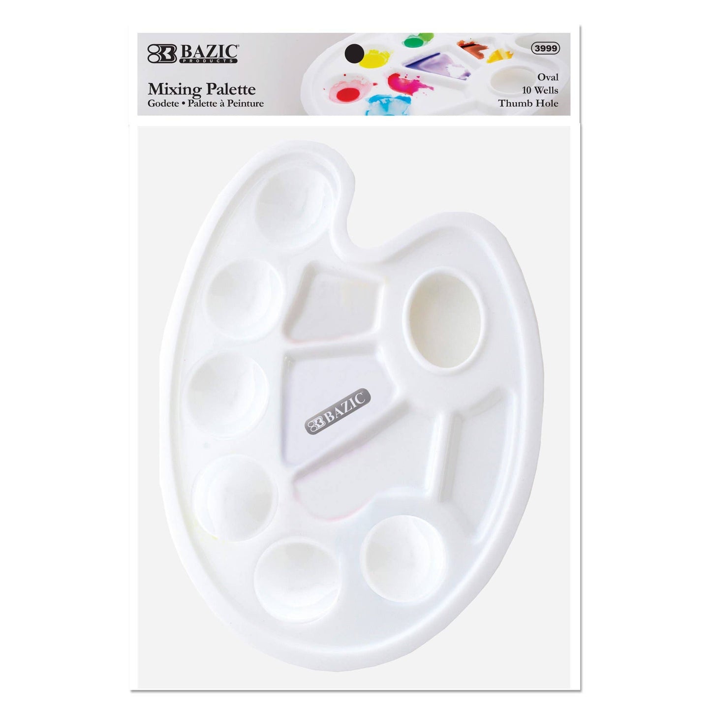 Oval 10-Mixing Palette w/ Thumb Hole
