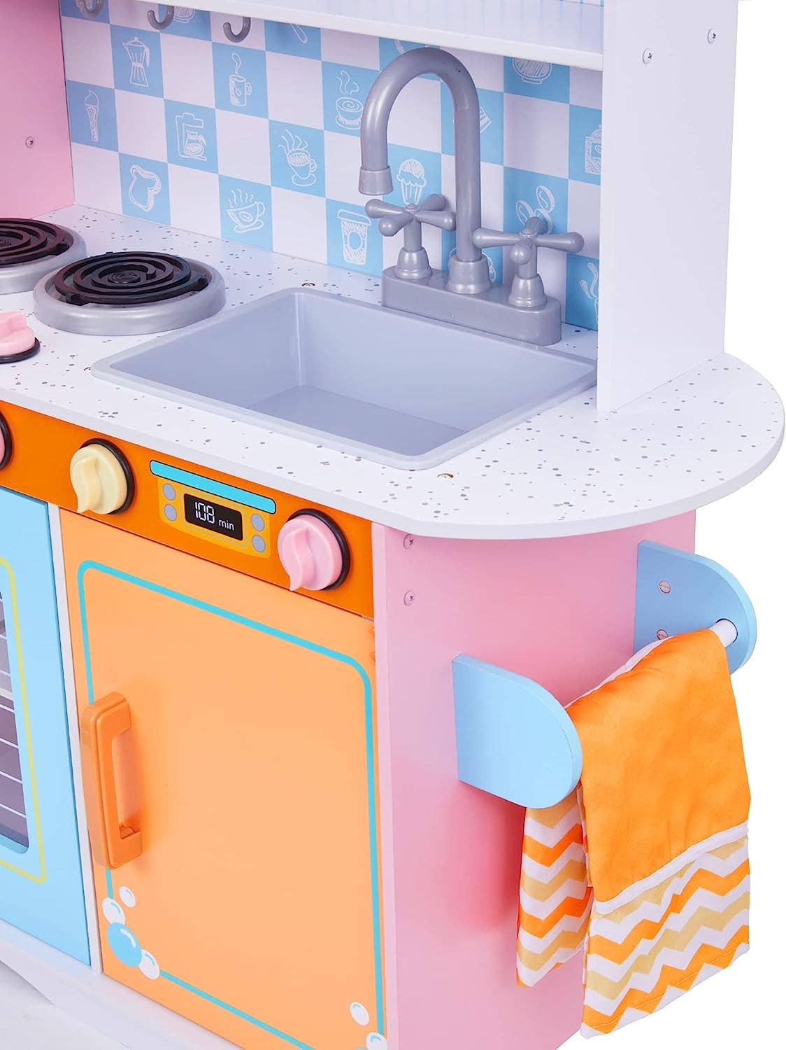 Kids Kitchen Set, Pretend Wooden Kitchen Playset: Colorful