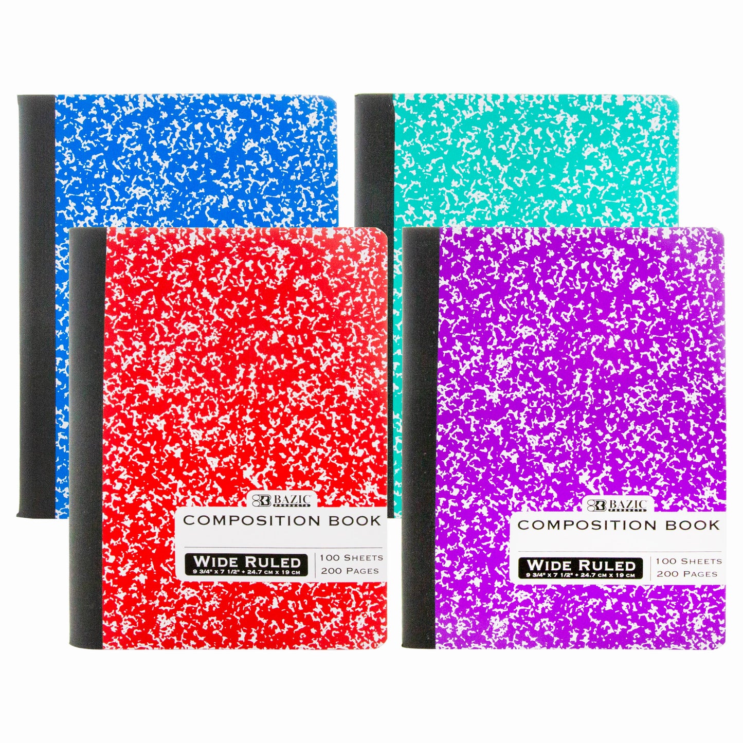 Composition Book W/R Assorted Color Marble 100 Ct.: 48