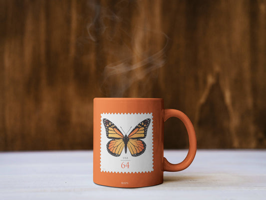 ©USPS MONARCH BUTTERFLY STAMP 12oz MUG- OFFICIALLY LICENSED
