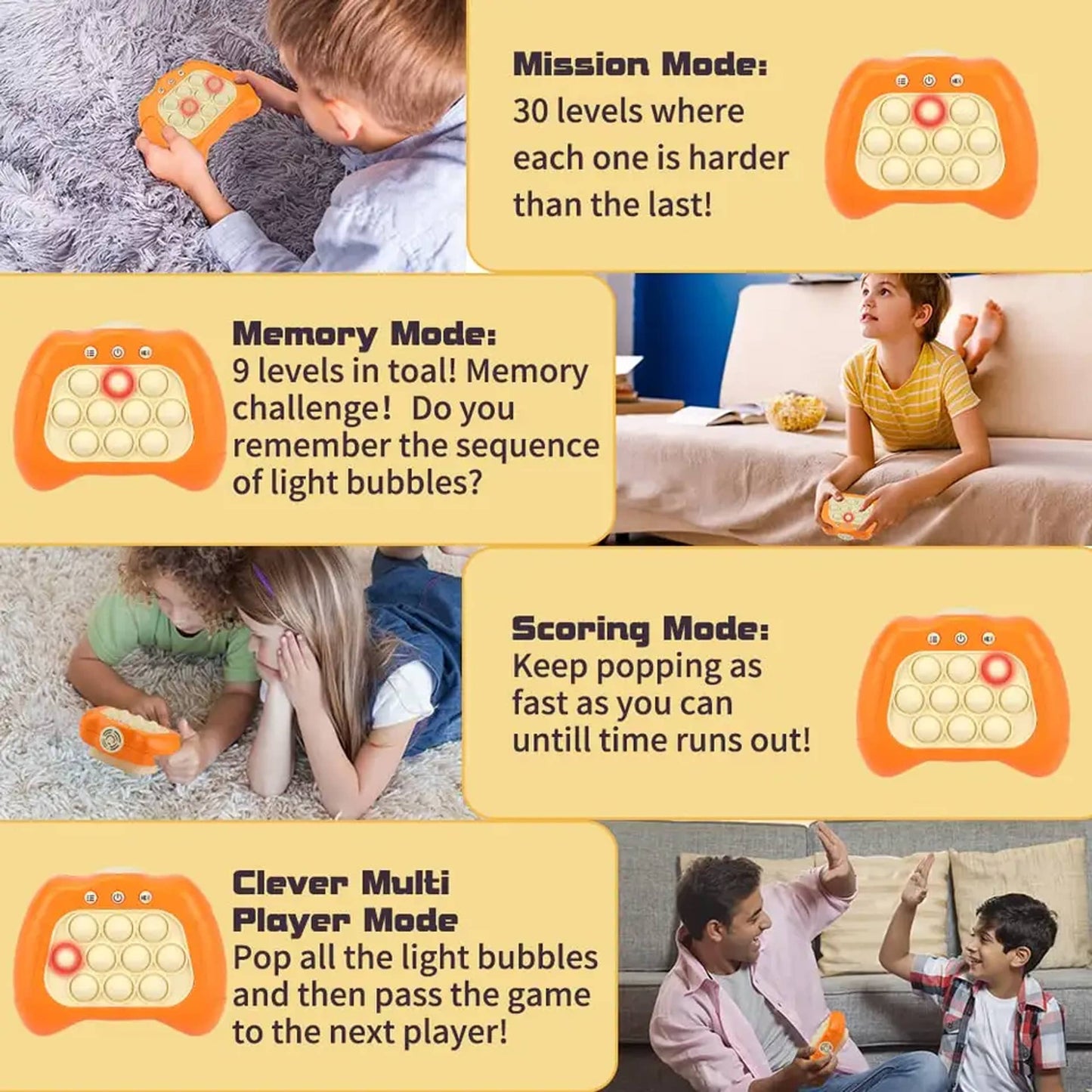 Educational Stress Pop It Fidget Kids Toy