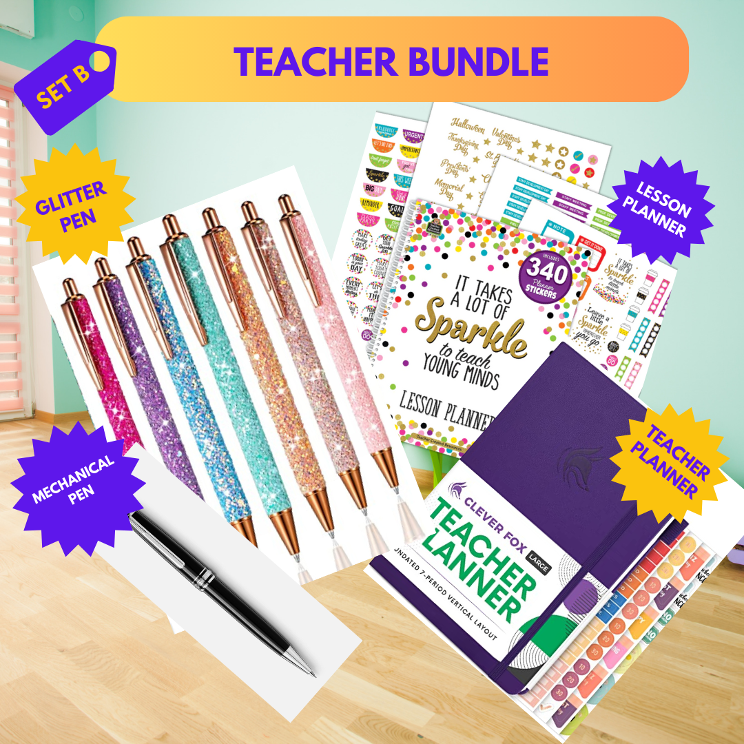 Teacher Survival Kit (Teacher Planner, LP Planner, Mechanical Pencil, Glitter Pen) | Back to School