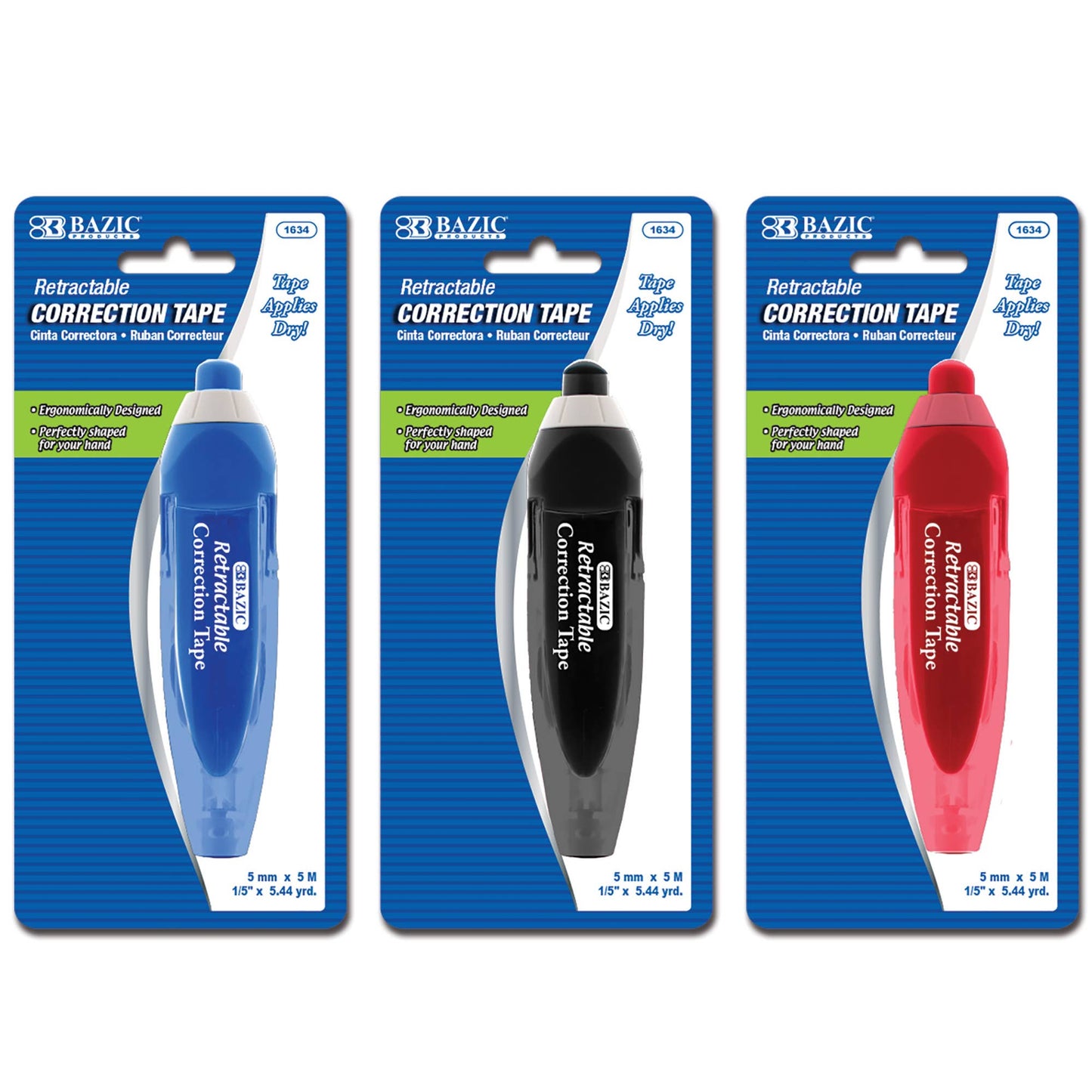 Correction Tape Retractable 5 mm x 196": 24