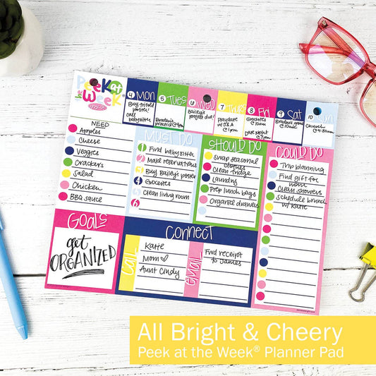 Peek at the Week® Weekly Planner Pad | Open Stock: All Bright & Cheery