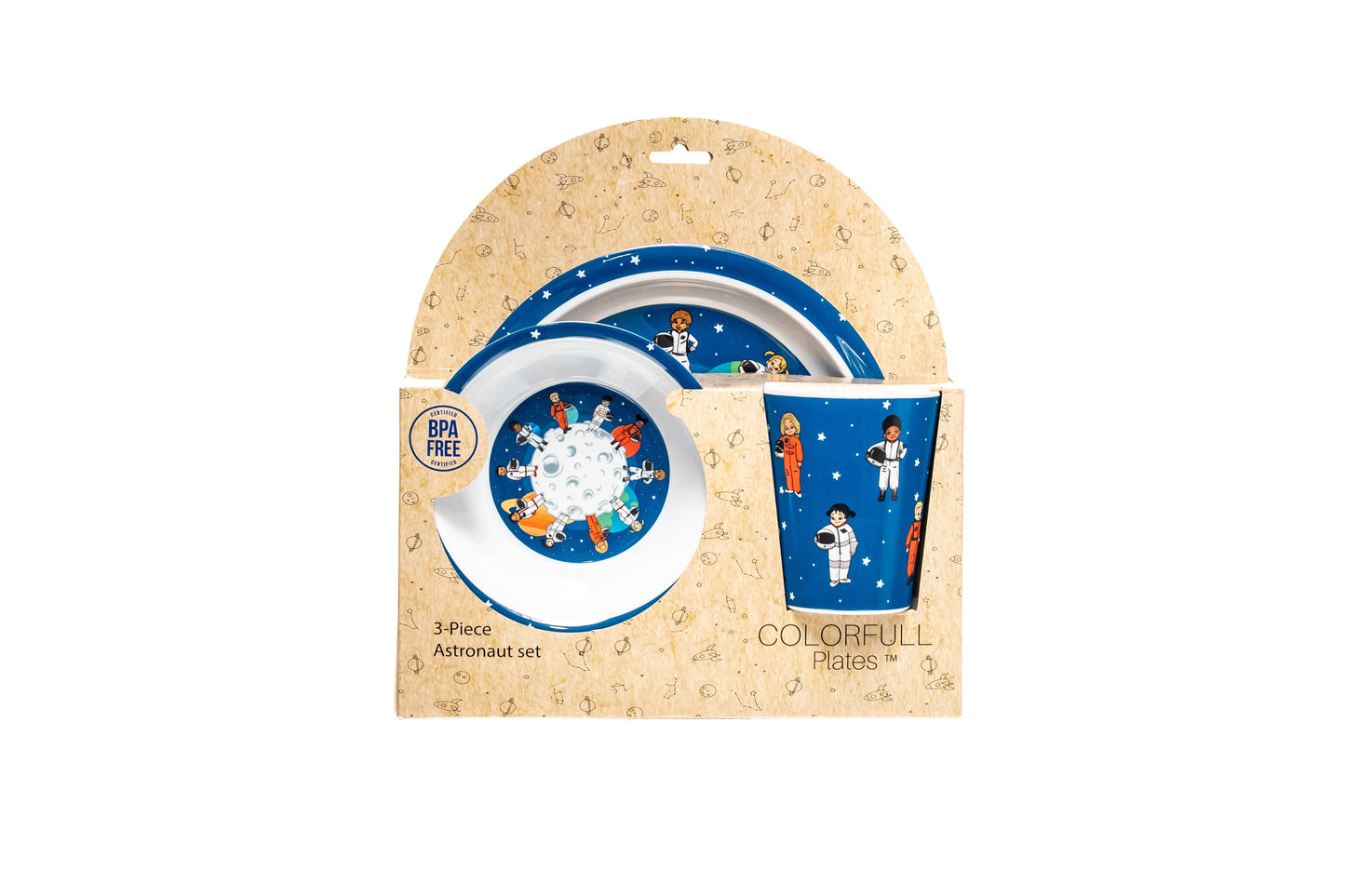 3-piece Melamine Space Theme Mealtime Set