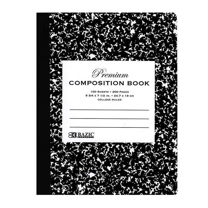 Marble Composition Book: Assorted wide rulled