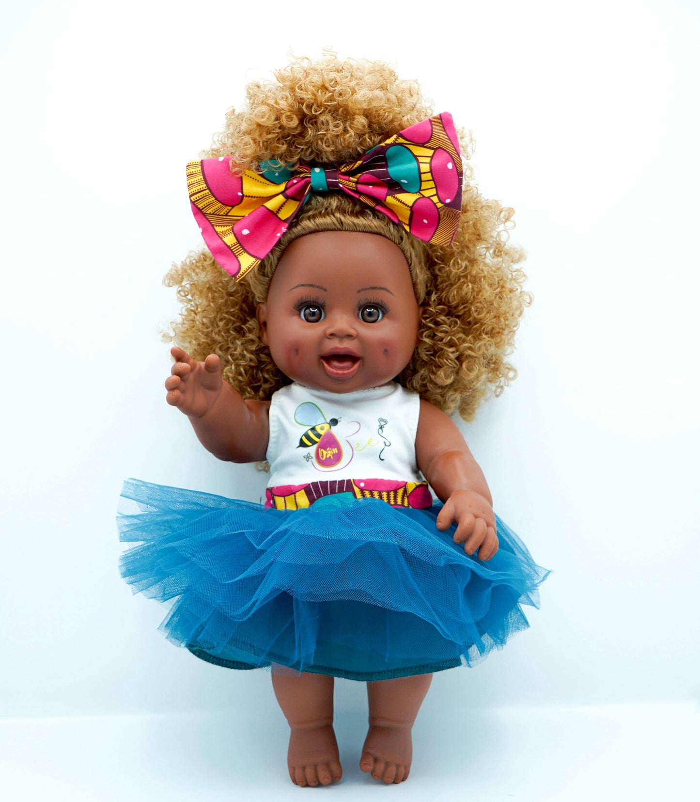 Curly Caramelly Bee Black Baby Doll Natural Curly Hair