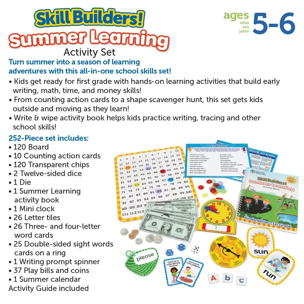 Skill Builders Summer Learning Activity Set (K to 1st Grade)