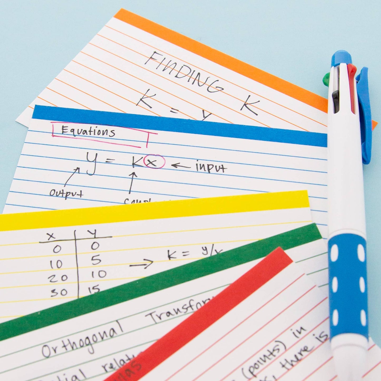 Ruled Color Coded Index Card 3" X 5" 100 Ct.: 36