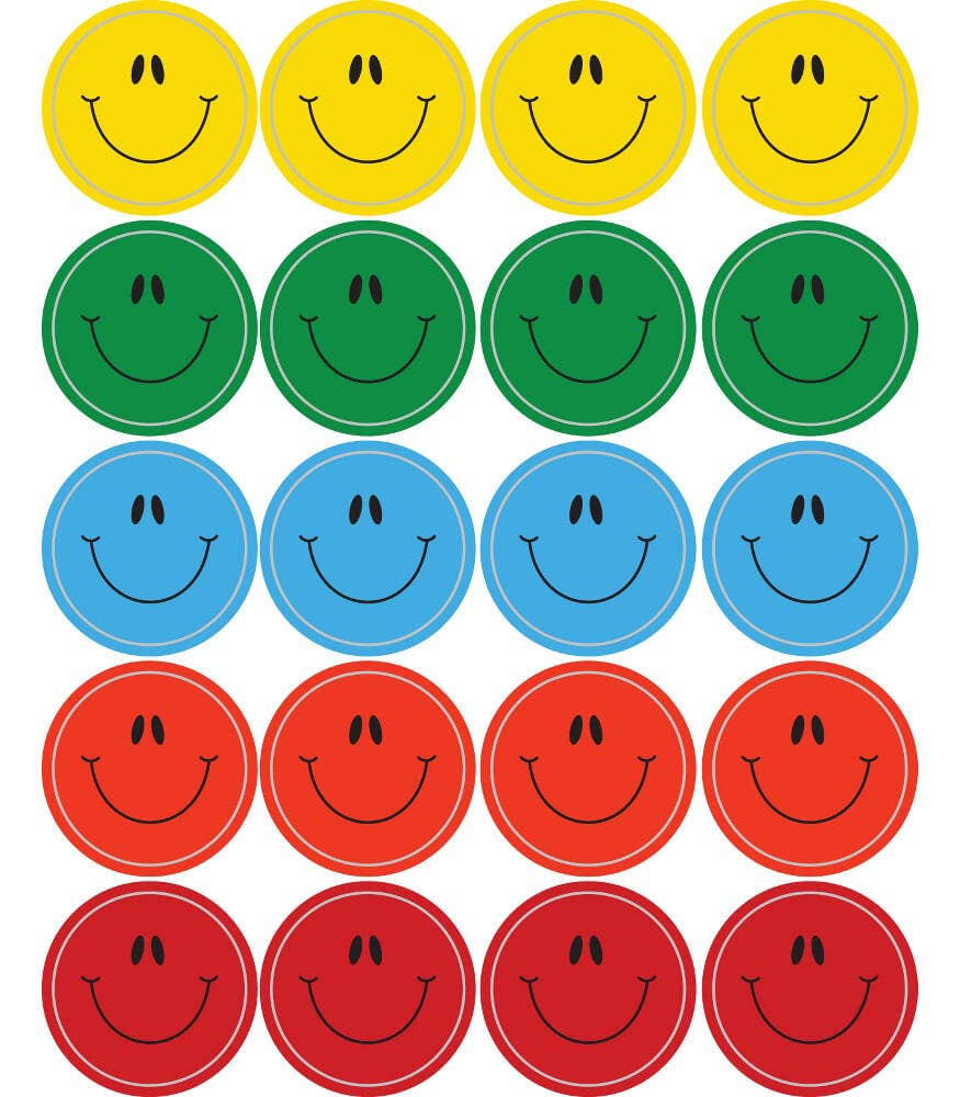 Smiley Faces, Multicolor Shape Stickers