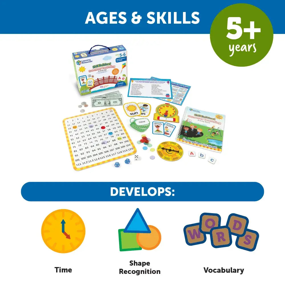 Skill Builders Summer Learning Activity Set (K to 1st Grade)