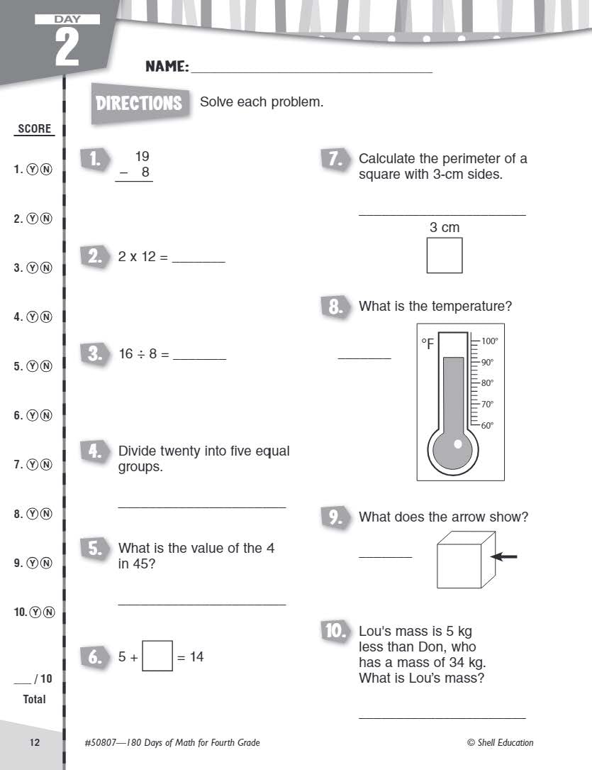 Shell Education 180 Days of Math for Fourth Grade