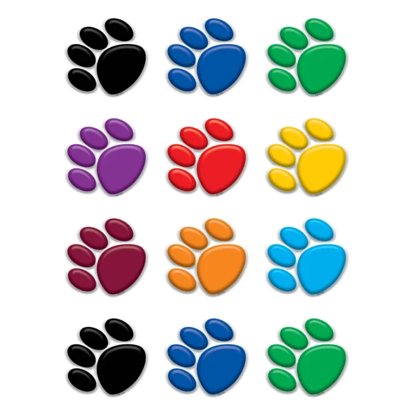 Colorful Paw Prints Mini Accents