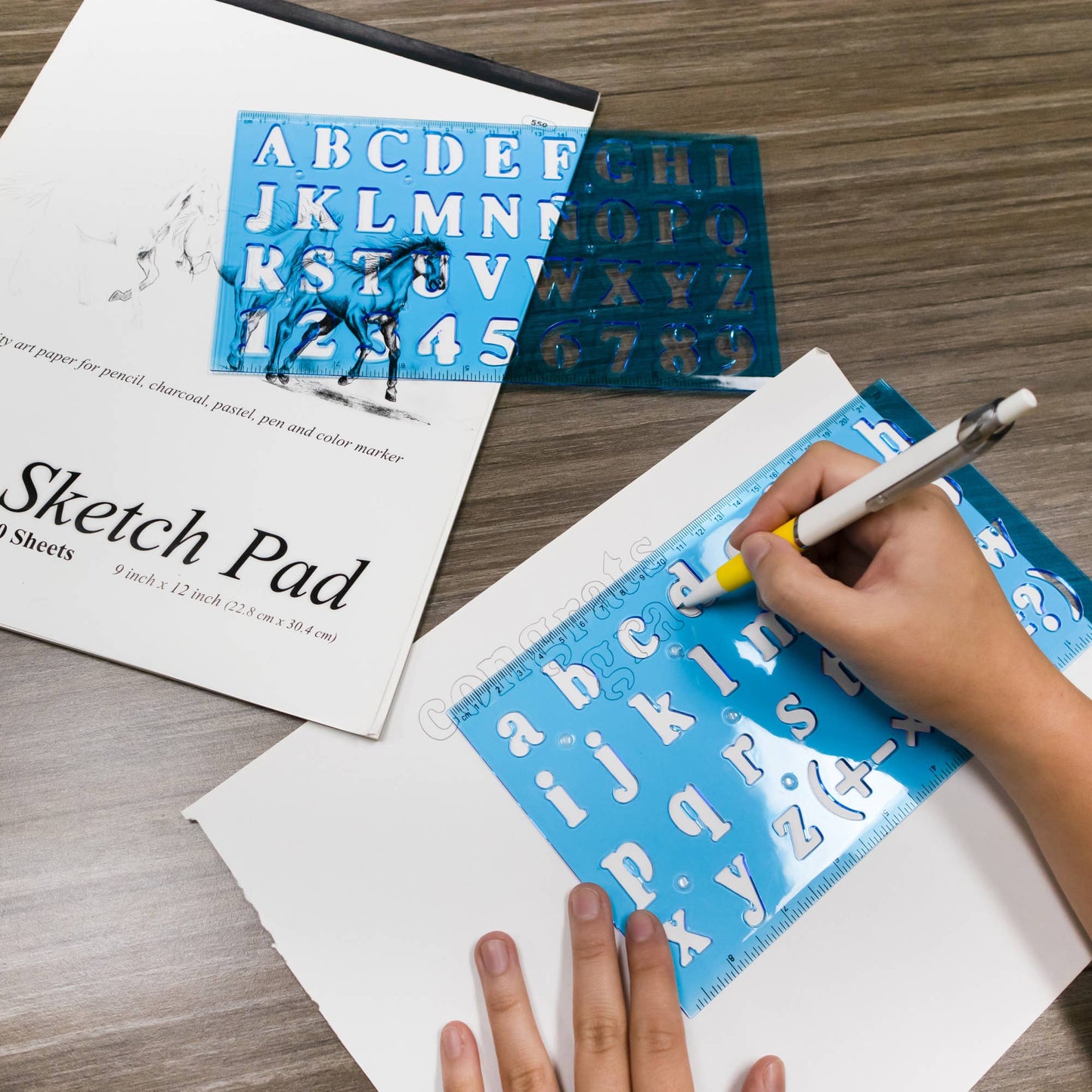 20mm Size Lettering Stencil Ruler Sets (2/Pack): 24