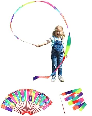 20 Pack Ribbon Wands Party Favors for Kids,Rainbow Birthday Decorations