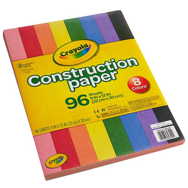 Crayola Construction Paper 8 colors, 96 sheets