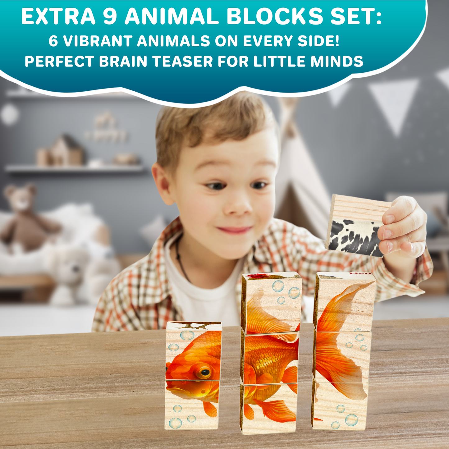 Montessori Wooden Blocks | 35 Realistic ABC Blocks