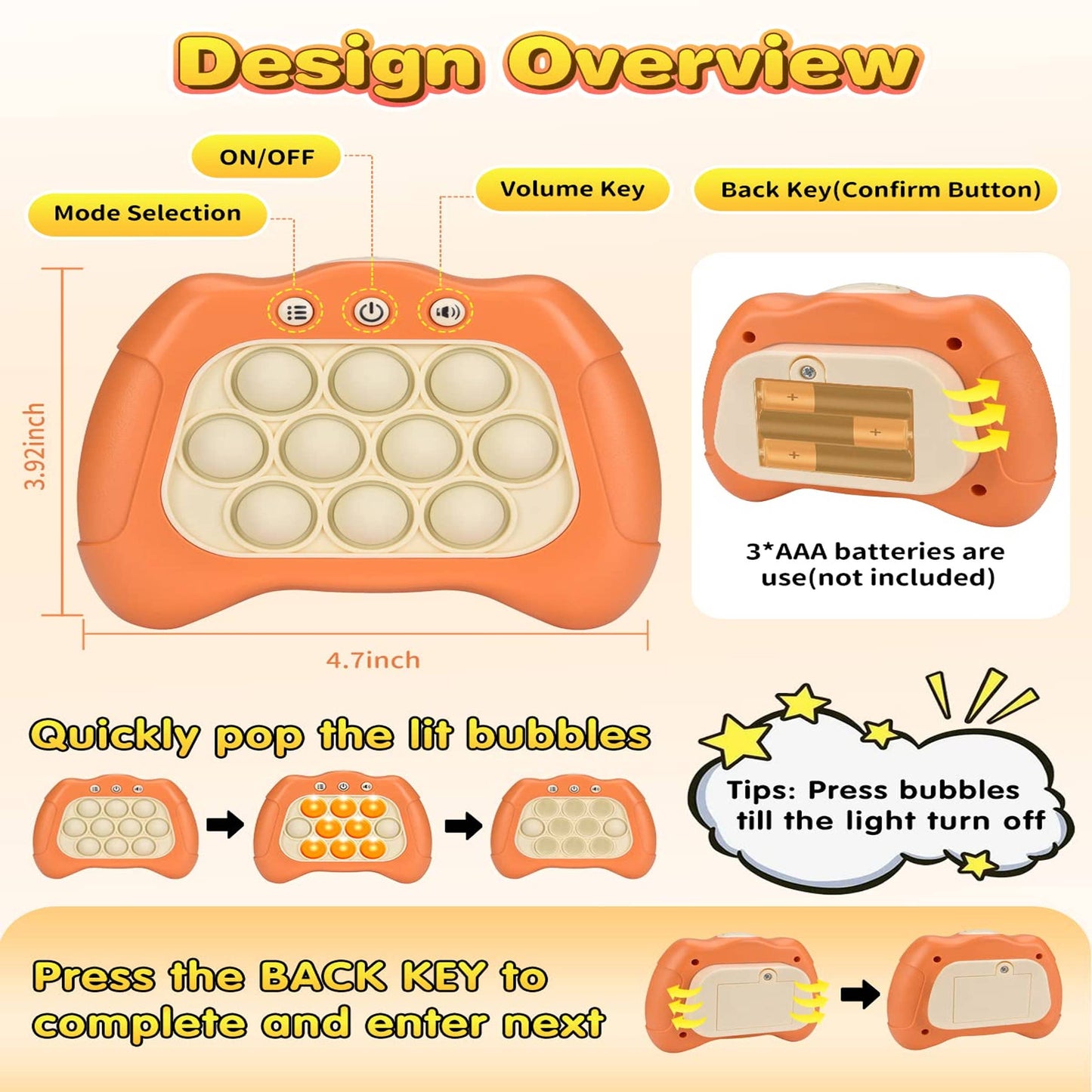 Educational Stress Pop It Fidget Kids Toy