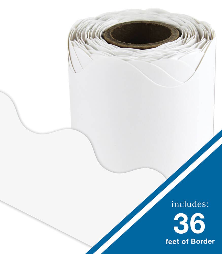 White Scalloped Bulletin Board Borders