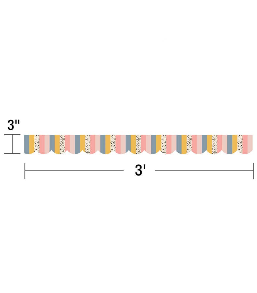We Belong Stripes Scalloped Bulletin Board Borders