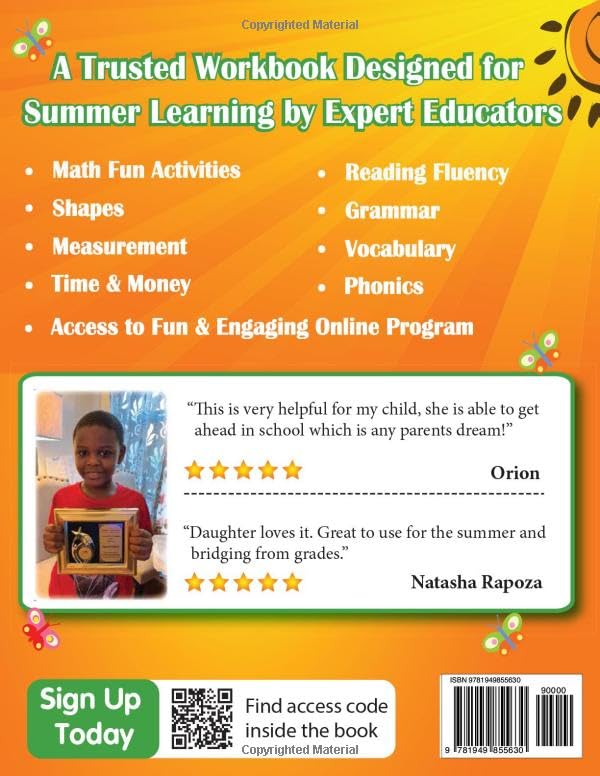 Lumos Summer Learning HeadStart, Grade 1 to 2 - Fun Activities, Math, Reading, Vocabulary, Writing, Phonics, Fluency and Grammar: Standards-Aligned ... (Summer Learning HeadStart by Lumos Learning)