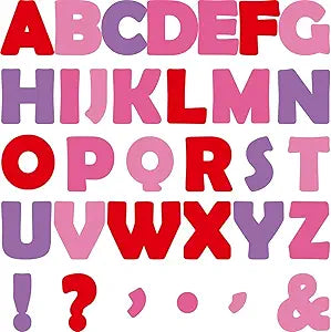 Valentines Bulletin Board Letters and Punctuation Cutouts Set