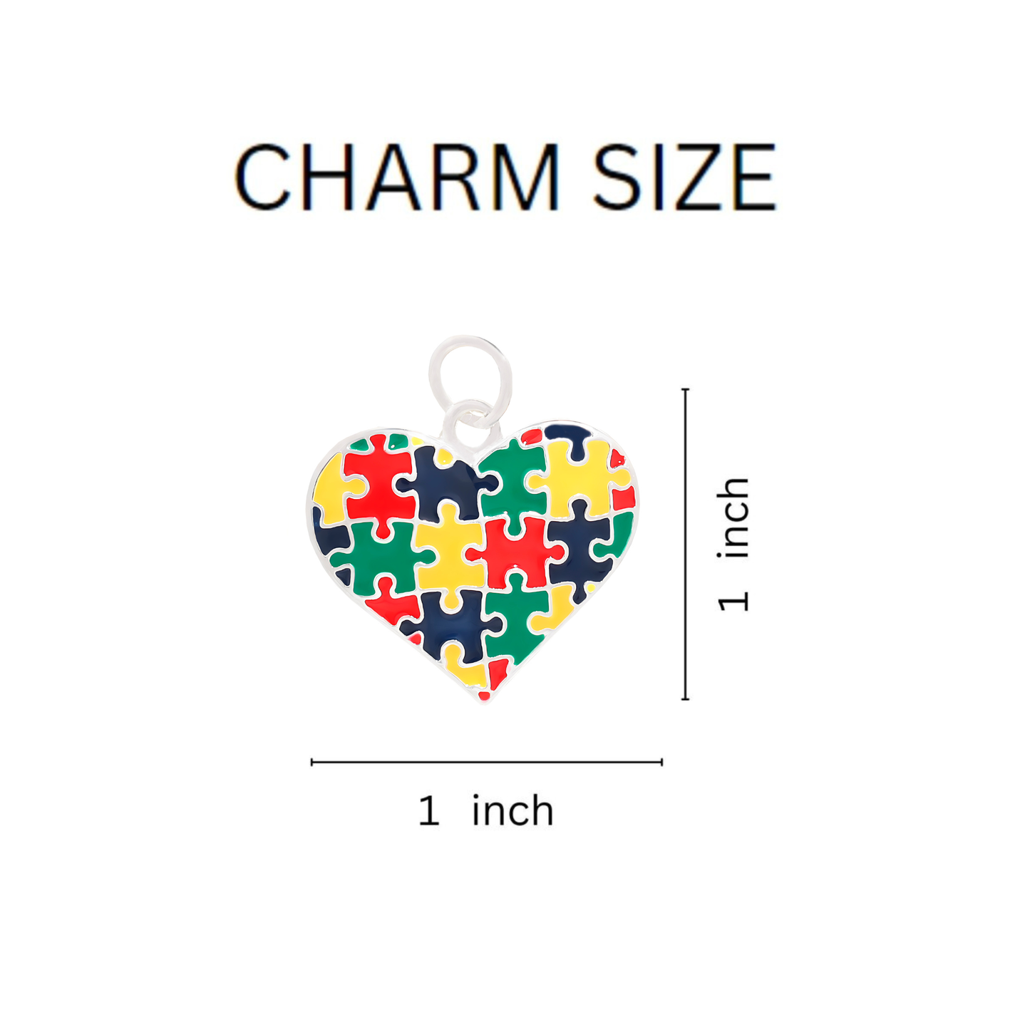 Puzzle Piece Autism Awareness Multicolored Heart Split Style Key Chains: 1 Keychain