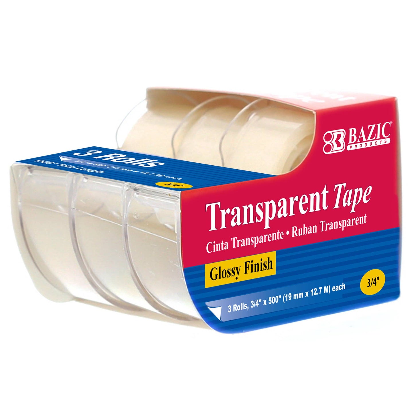Transparent Tape 3/4" X 500" (3/Pack): 24