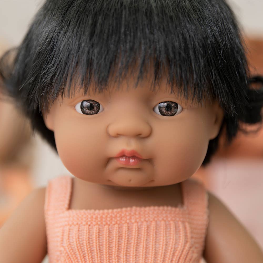 Colourful Doll Latin American Girl 15” Salmon rompers