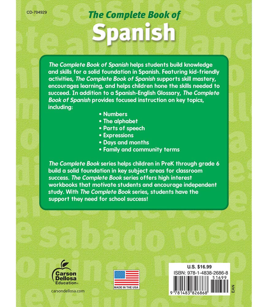 Complete Book of Spanish, Grades 1 - 3