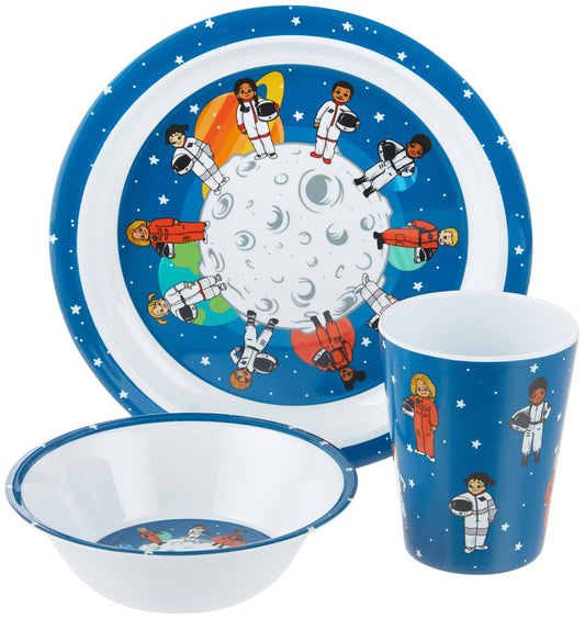 3-piece Melamine Space Theme Mealtime Set