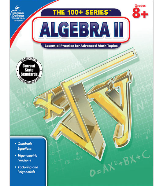 Algebra II Workbook Grade 8-10 Paperback