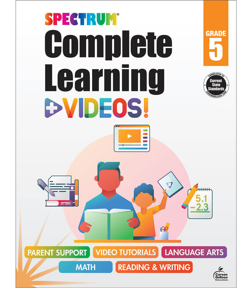 Spectrum Complete Learning + Videos Workbook Grade 5