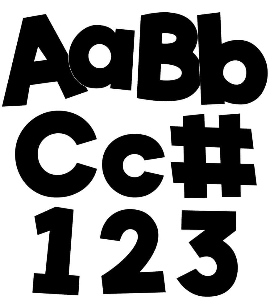 Black Combo Pack Bulletin Board Letters: 219 Pieces