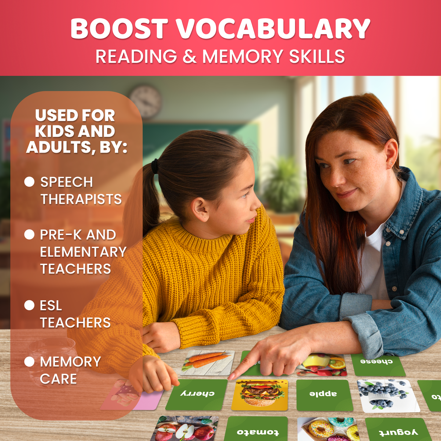 Flash Cards Ages 5+ for Speech Therapy | Food
